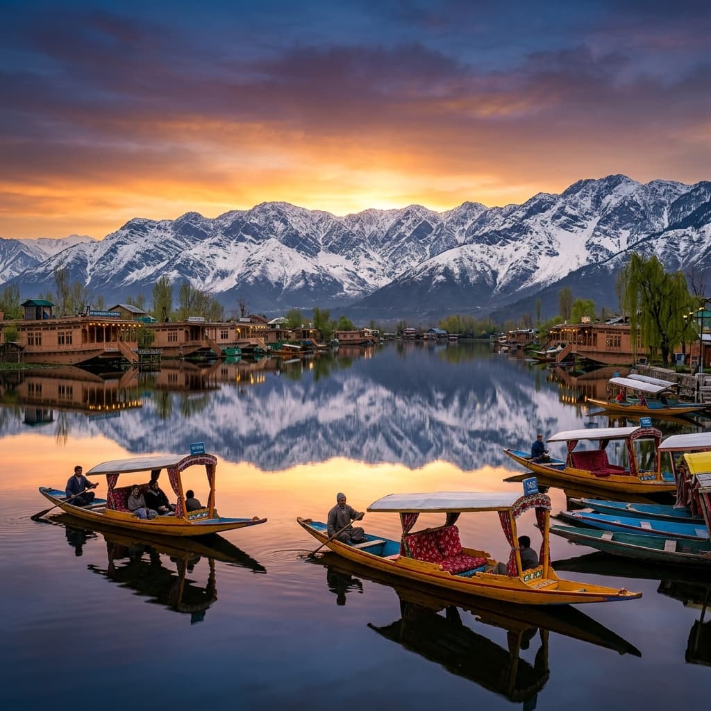 Dal Lake, Kashmir at Golden Hour